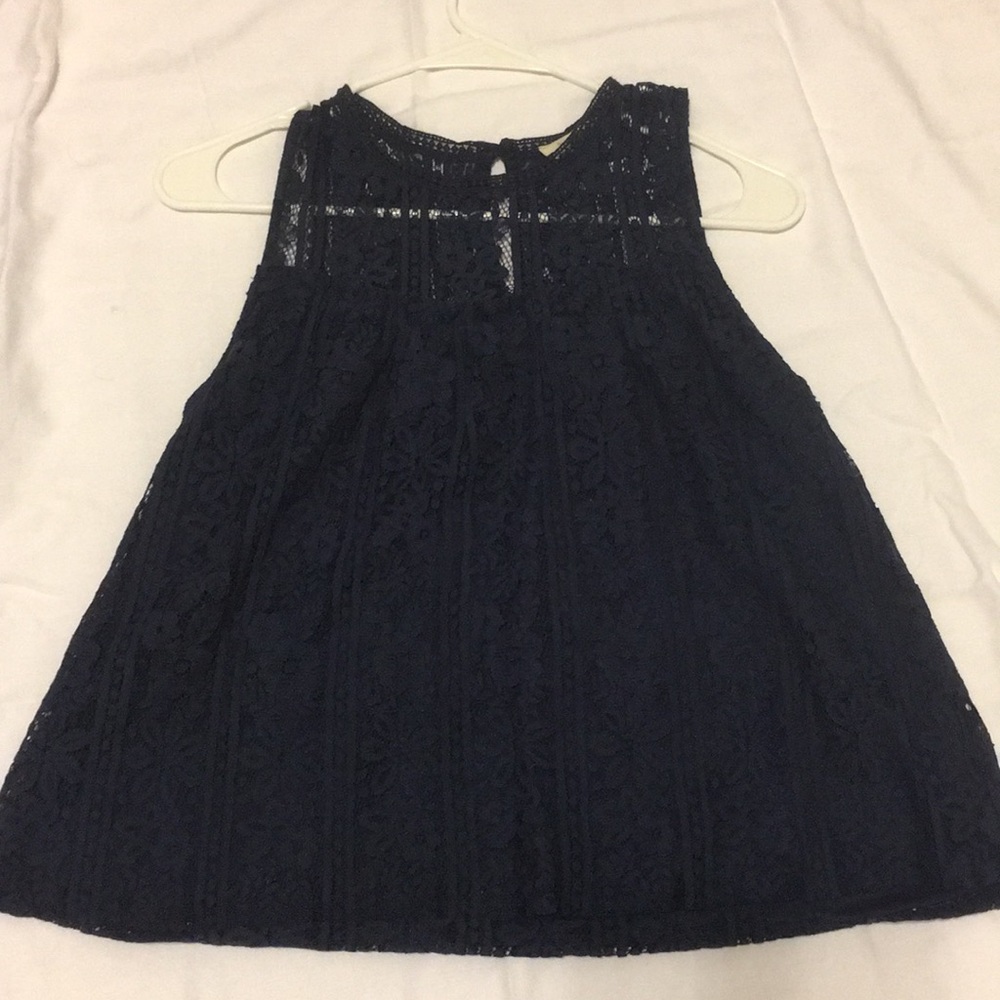 Navy blue lace top size M